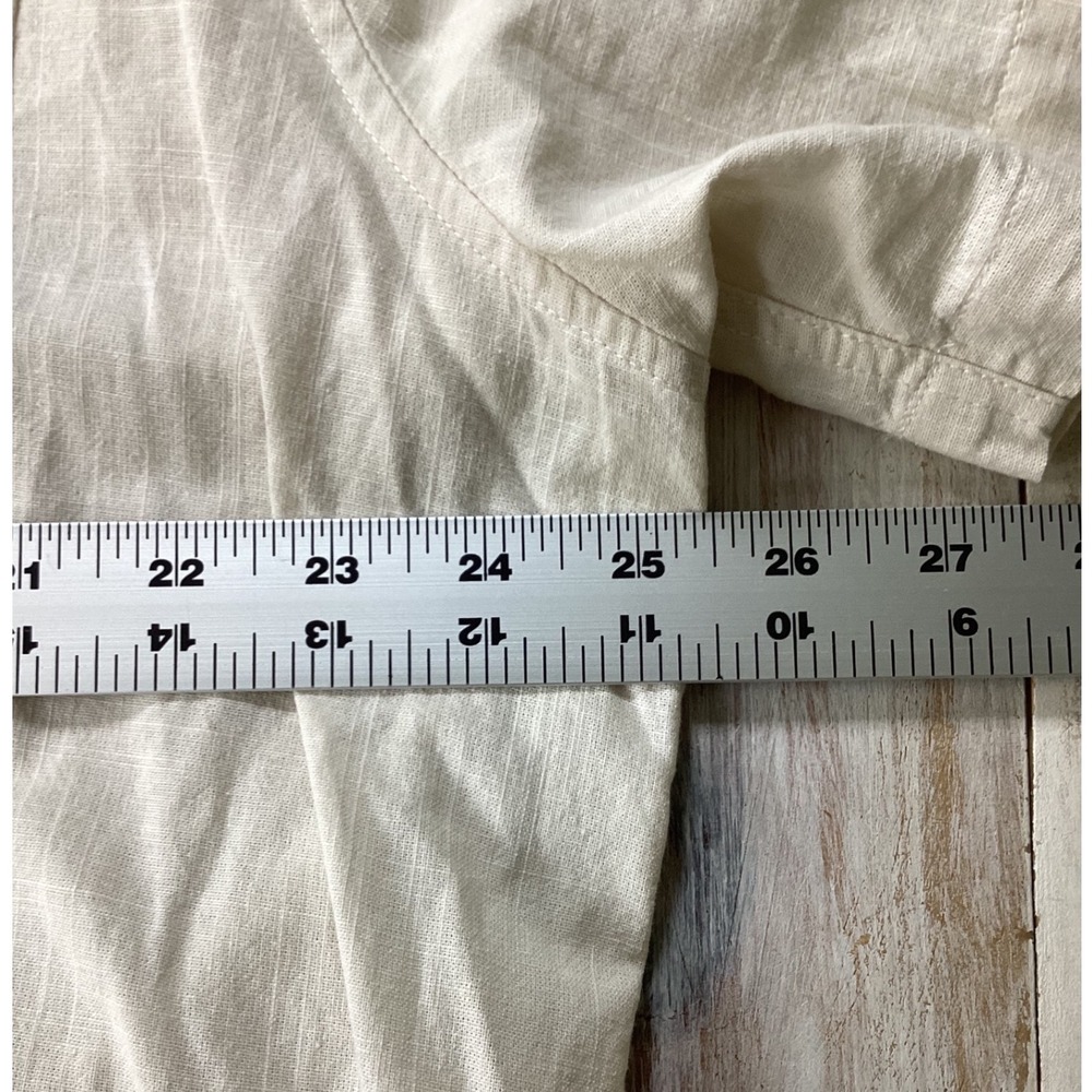Design in Italy Mens 2XL Linen Blend Short Sleeve Camp Collar Button Down Shirt - Picture 4 of 10